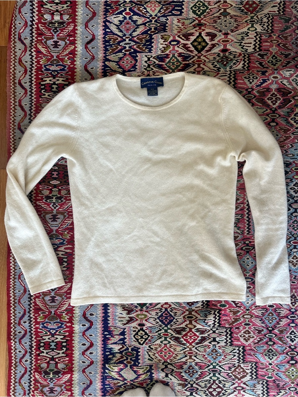 Charter Club Cream Scoop Neck 100% cashmere perfect condition Sweater